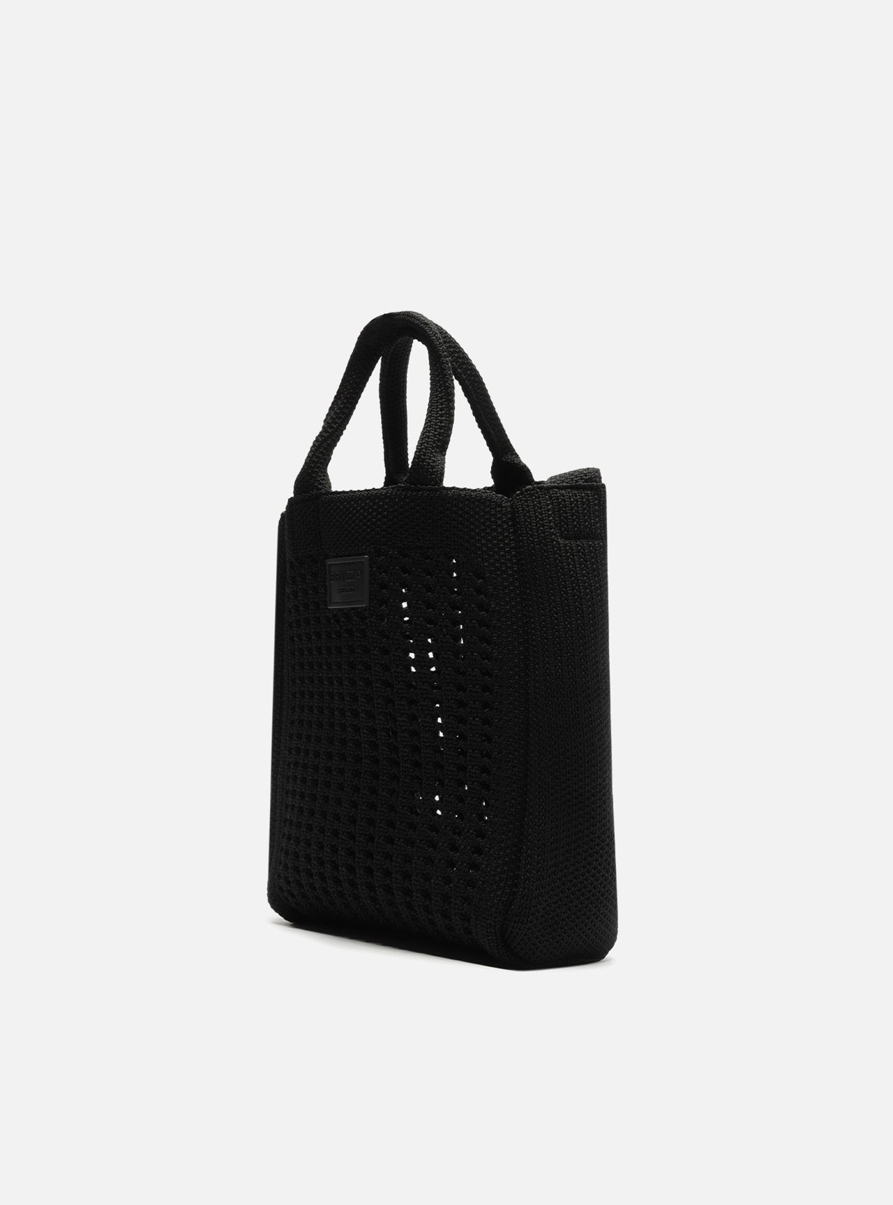 Bolsa Tote Preta Croche Monaco Pequena — foto 2