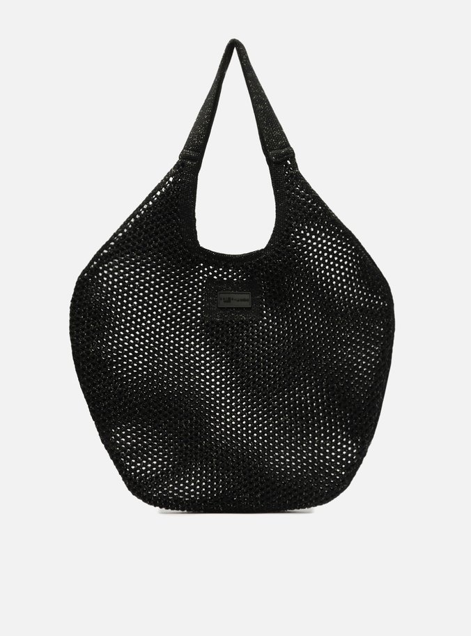 Bolsa Shopping Preta Crochê Mayra La Sirene