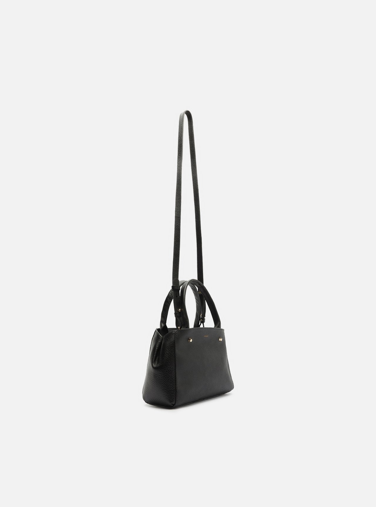 Bolsa Tote Preta Couro Bella Pequena — foto 5