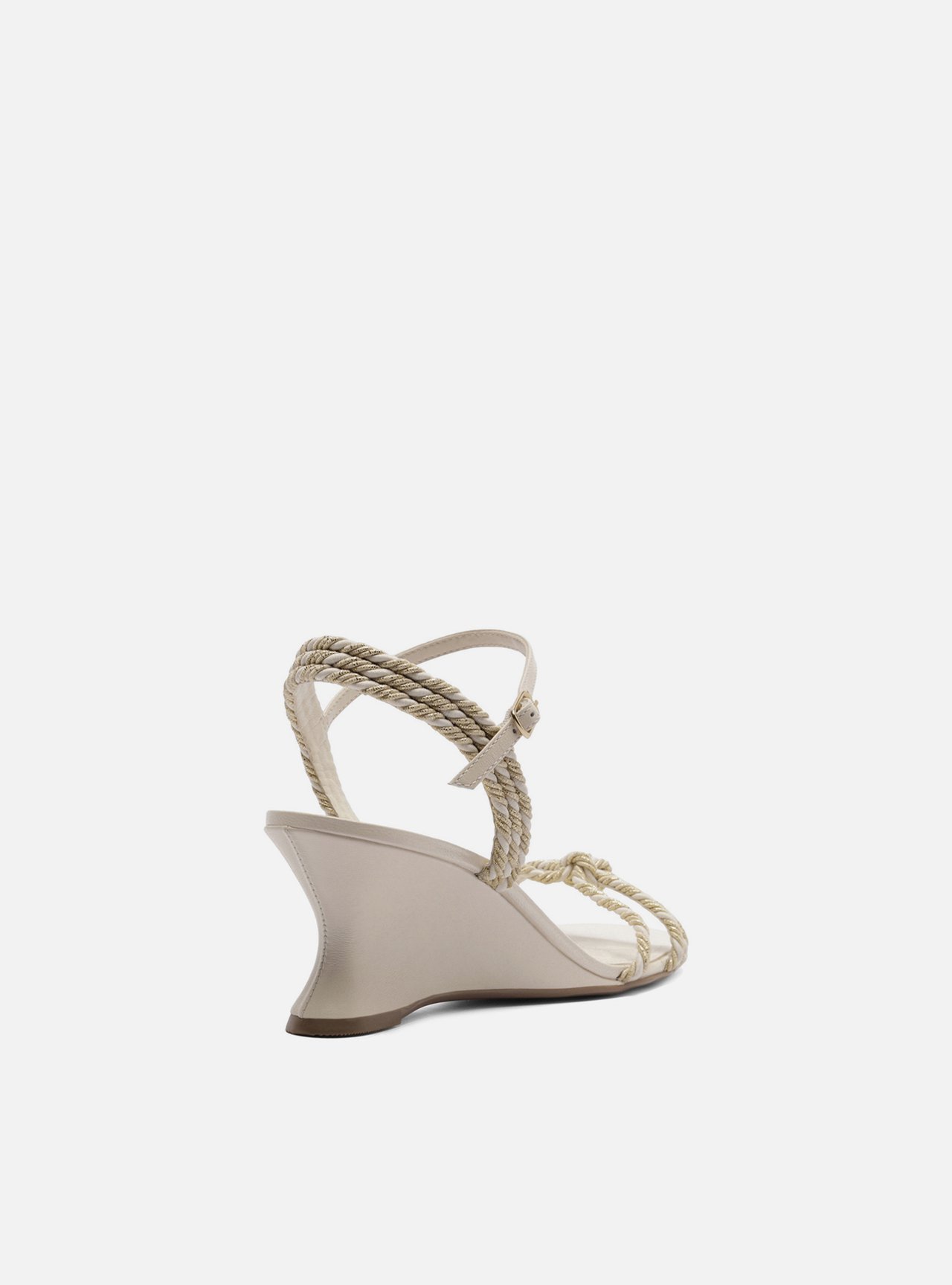 Sandália Off-White Anabela Tiras Cordão — foto 3