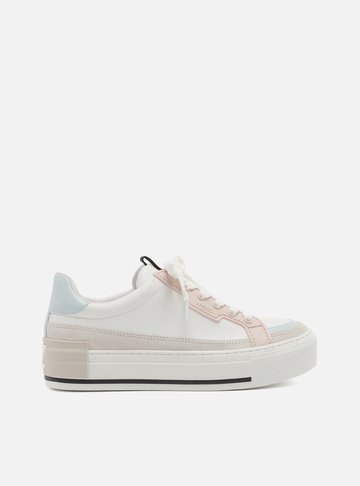 Tênis Branco e Rosa Flatform Amarração