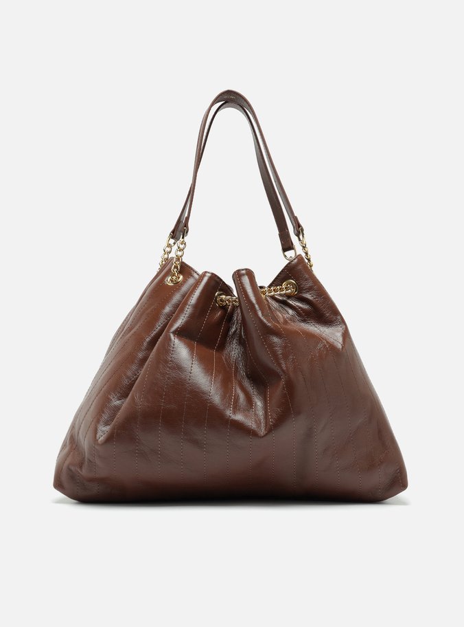 Bolsa Hobo Marrom Couro Grande Matelassê