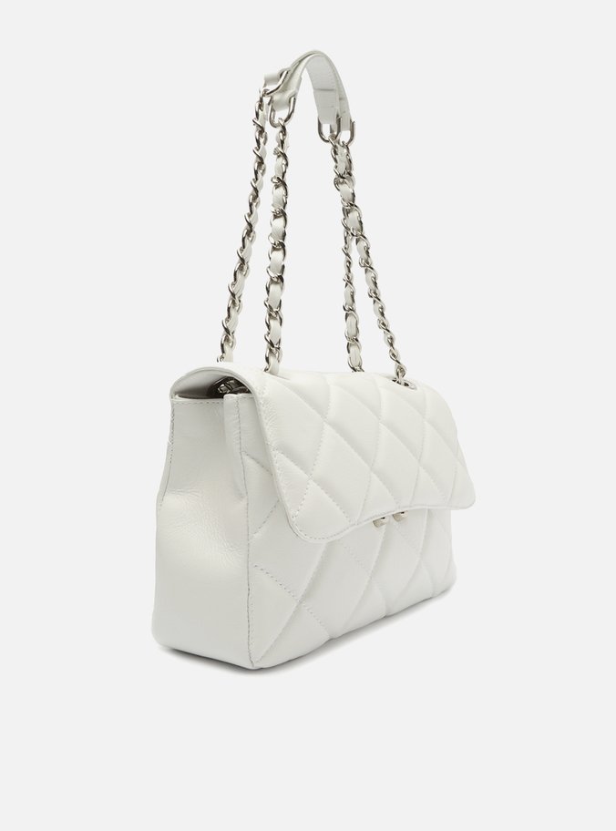 Bolsa Tiracolo Branca Couro Mizz Média