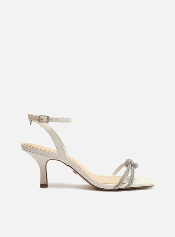 Sandália Branca Salto Fino Strass Mykonos Special