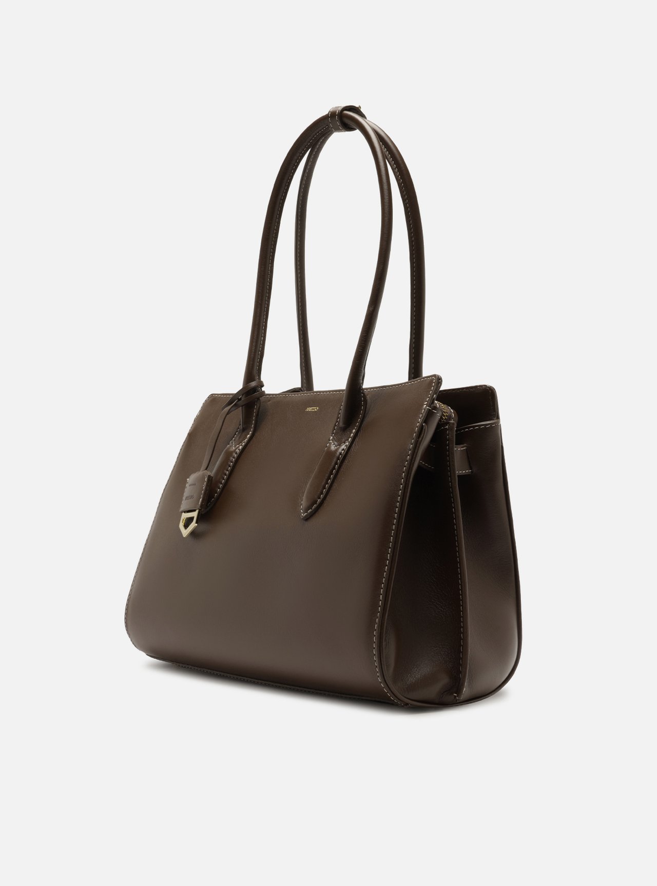 Bolsa Tote Marrom Couro Media — foto 2