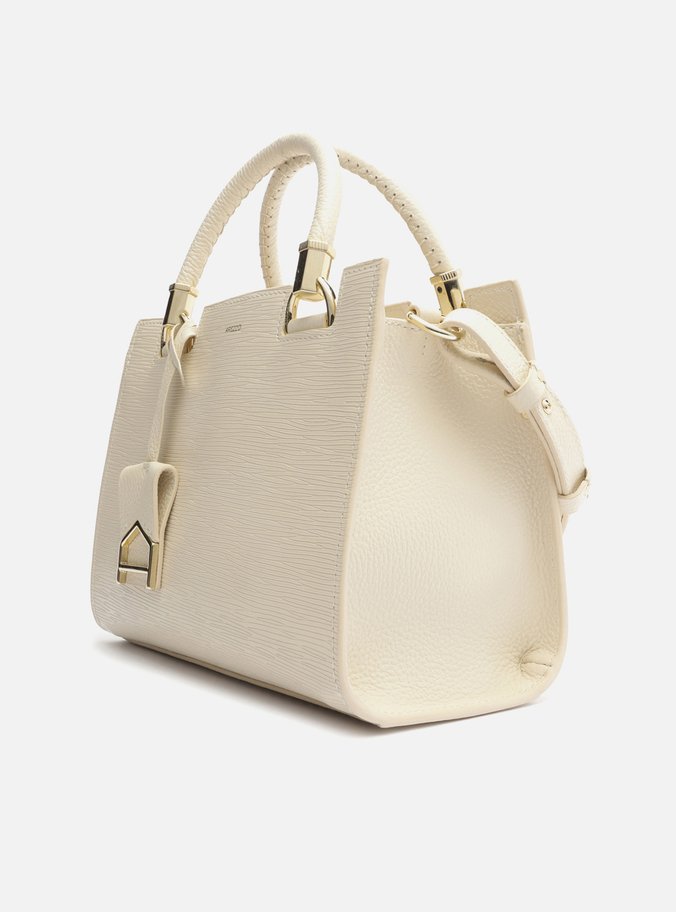 Bolsa Tote Off-White Couro Abraccio Média