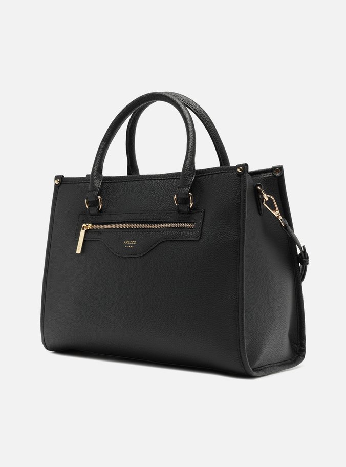 Bolsa Tote Preta Grande Zíper