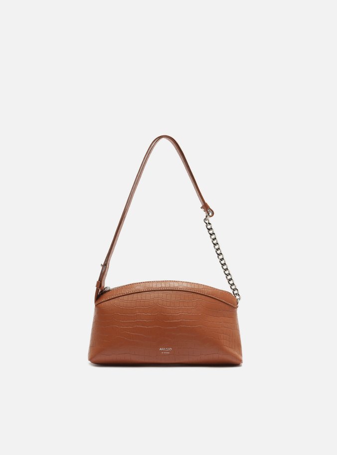 Bolsa Tiracolo Marrom Pequena Snake Correntes