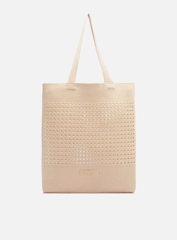 Bolsa Shopping Crochê Off-White Grande Brizza