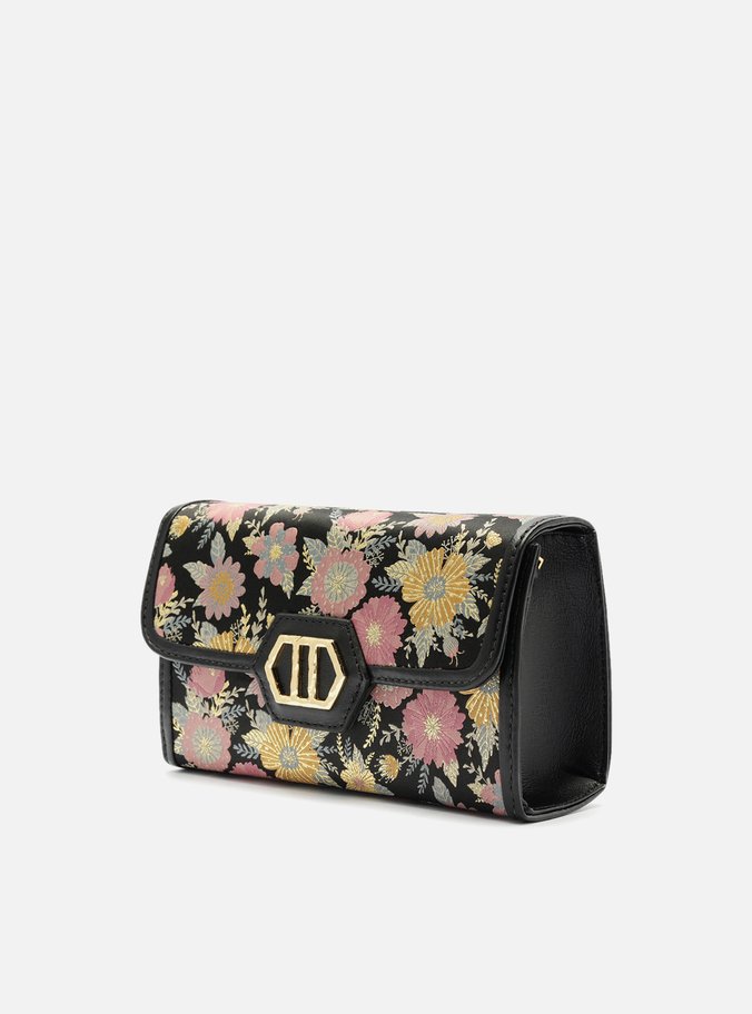 Bolsa Tiracolo Preta Estampa Média Metal