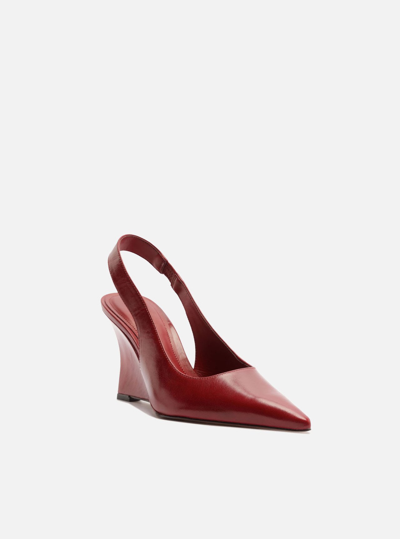 Scarpin Vermelho Couro Anabela Slingback — foto 2