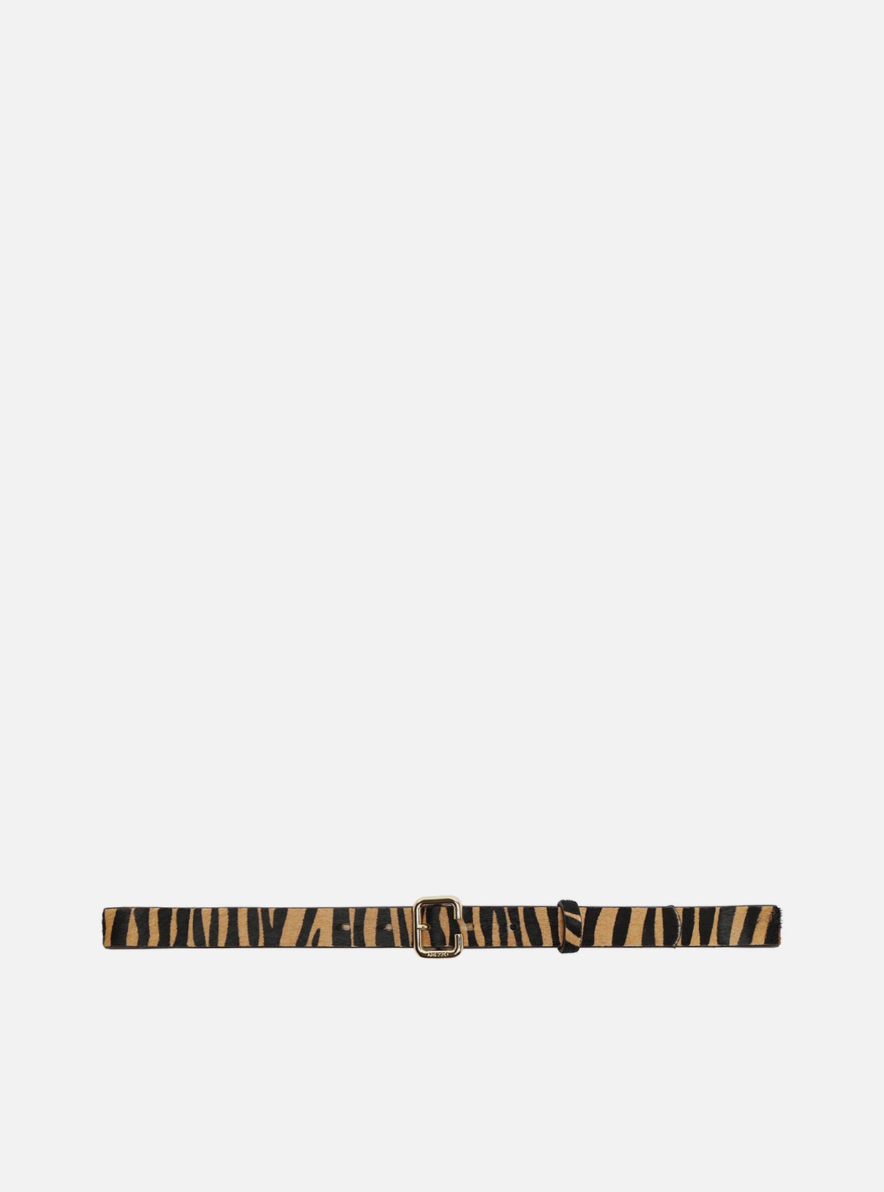 Cinto Animal Print Couro Fivela Dourada — foto 1