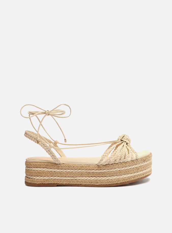 Sandália Off-White Flatform Tiras Corda Mykonos