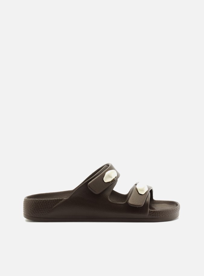 Slide Marrom Bico Redondo Brizza