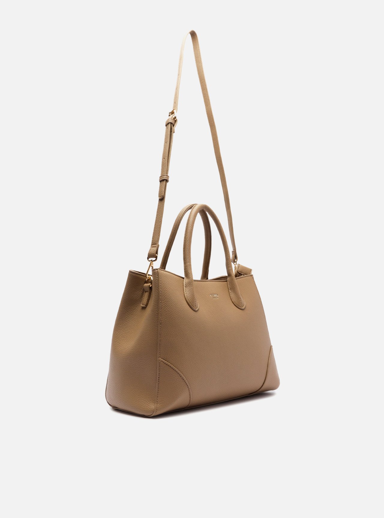 Bolsa Tote Cinza Grande Granulada Metais — foto 5