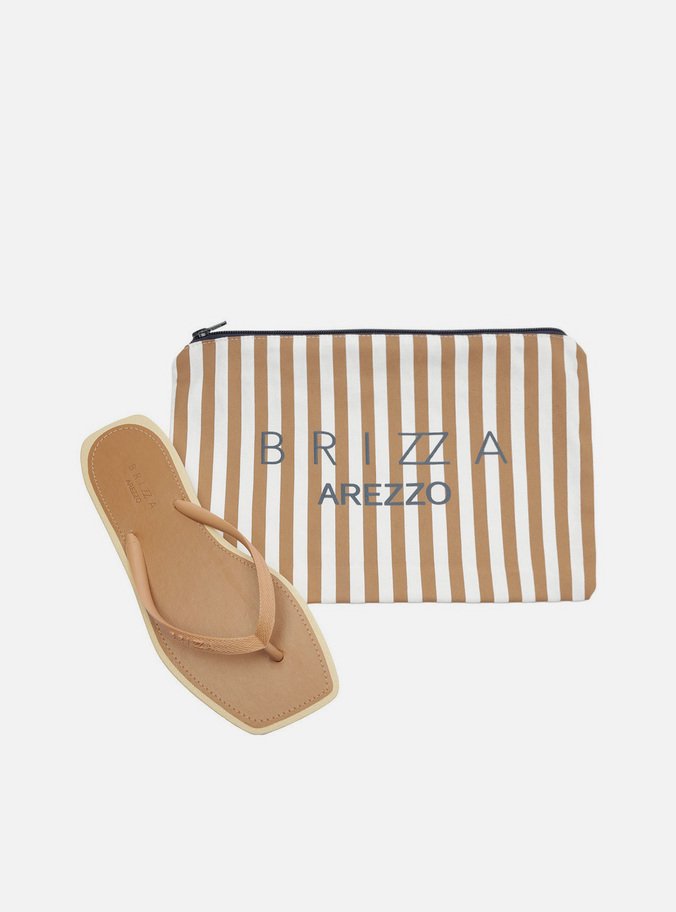 Chinelo Marrom Bico Quadrado Brizza