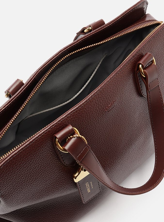 Bolsa Tote Marrom Média Tag Básica