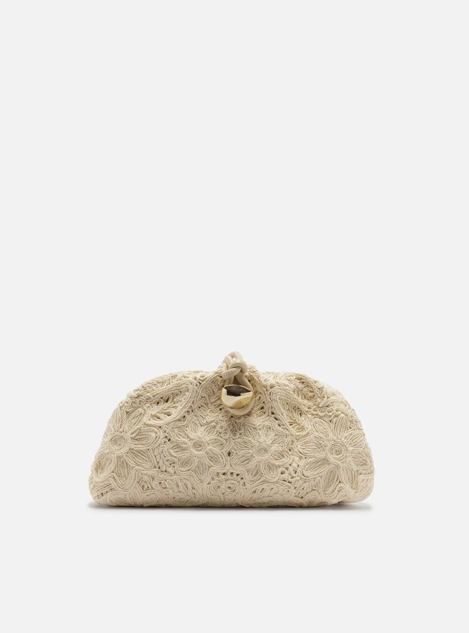 Bolsa Clutch Branca Couro Média Corrente
