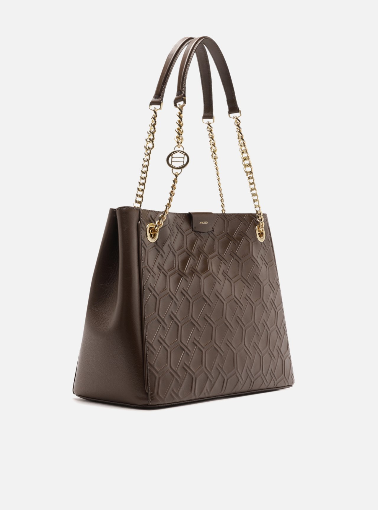 Bolsa Shopping Marrom Couro Grande Corrente — foto 5
