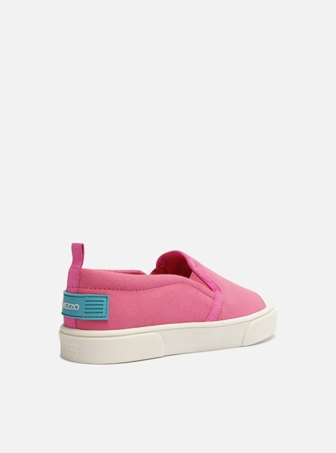 Tênis Slip On Rosa Lona Elásticos Bambini