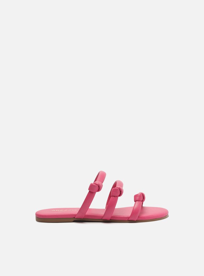 Sandália Rasteira Infantil Pink Tiras Nós