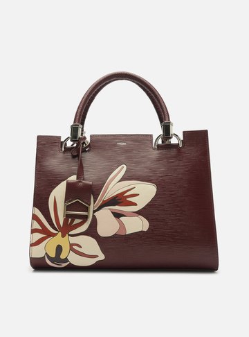 Bolsa Tote Vermelha Couro Abraccio Grande Flor