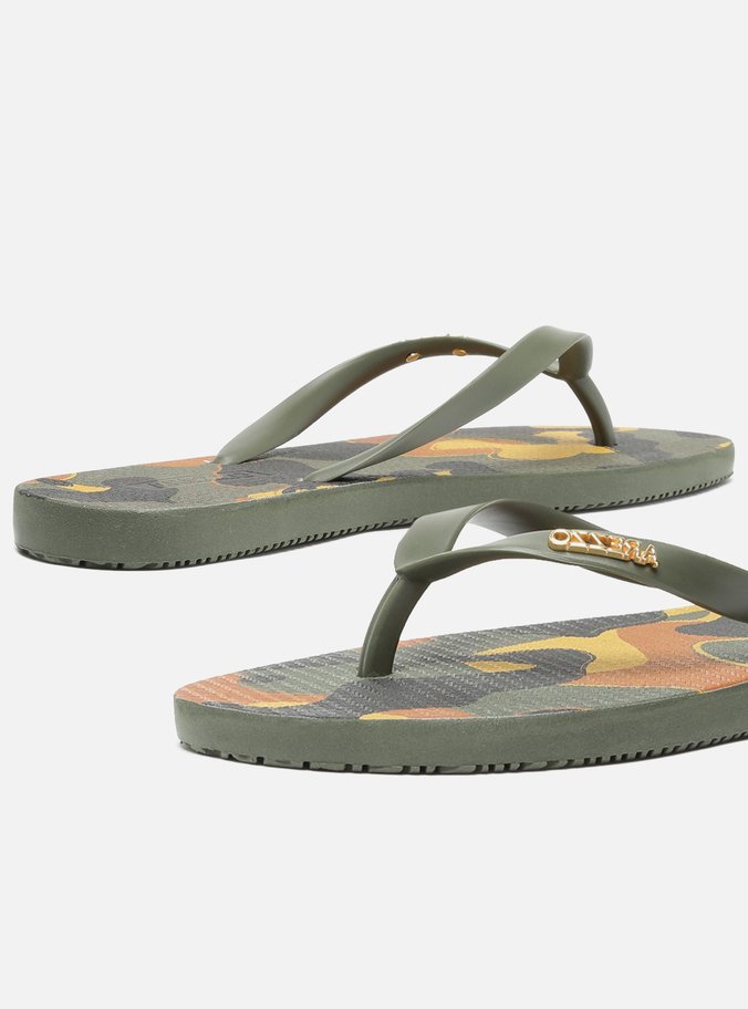 Chinelo de Dedo Camuflado Verde Brizza