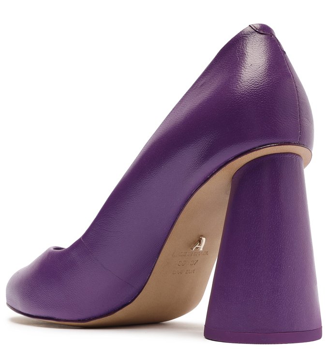 Scarpin Roxo Couro Salto Alto Piera