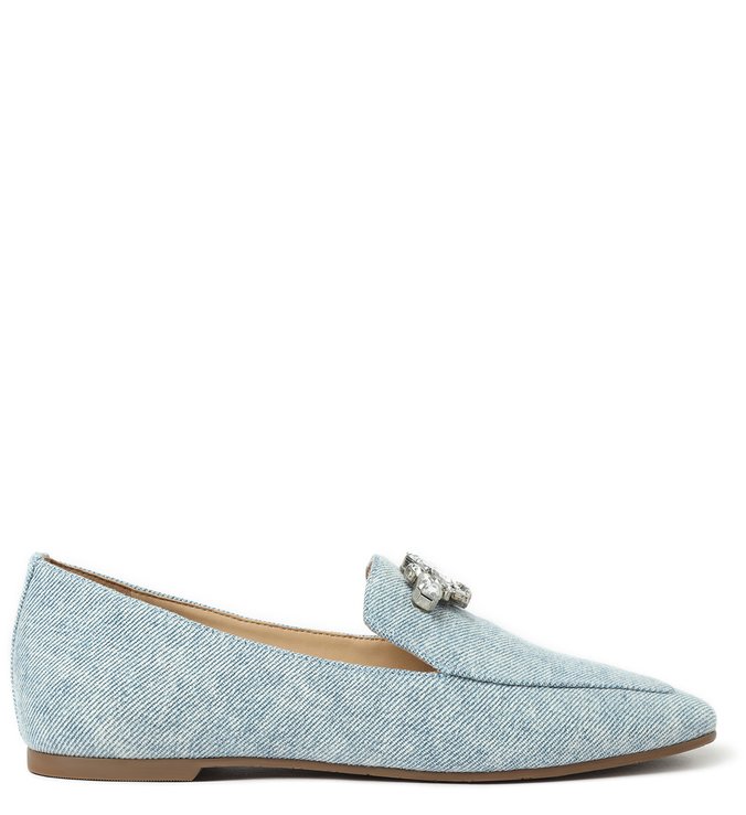 Loafer Jeans com Aplicações em Bijoux Soft Denim