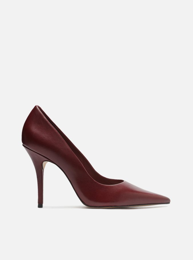 Scarpin Vermelho Couro Salto Fino Bico Fino Arezzo