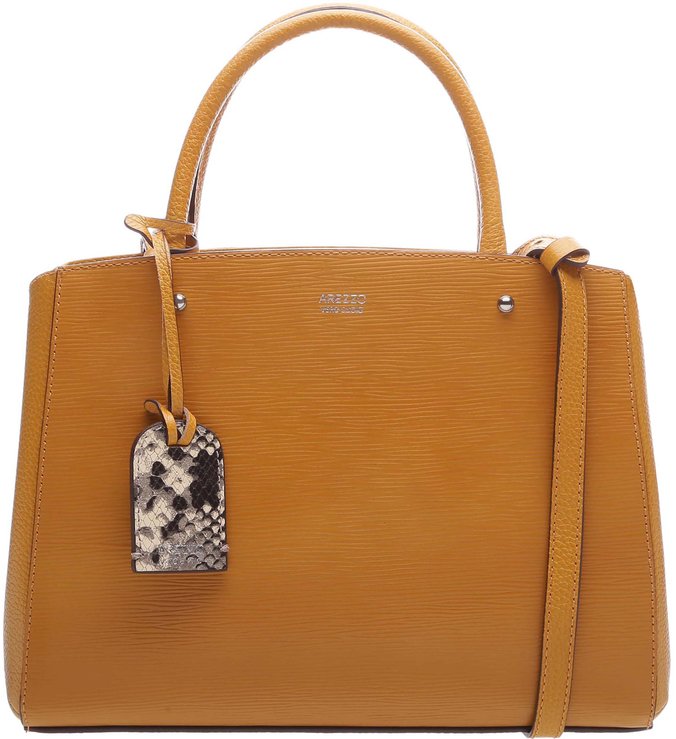 Bolsa Tote Couro Amber Yellow e Snake