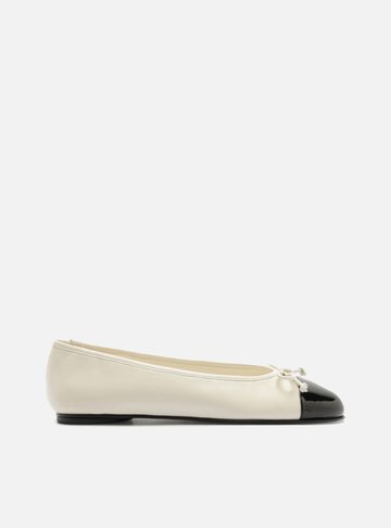 Arezzo — Sapatilha Multicolorido Couro Bico Redondo Lacinho Cap Toe Preto