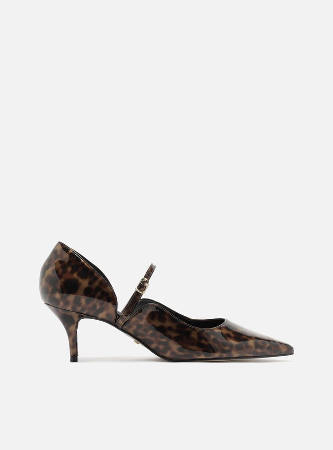 Scarpin Animal Print Salto Baixo Slingback