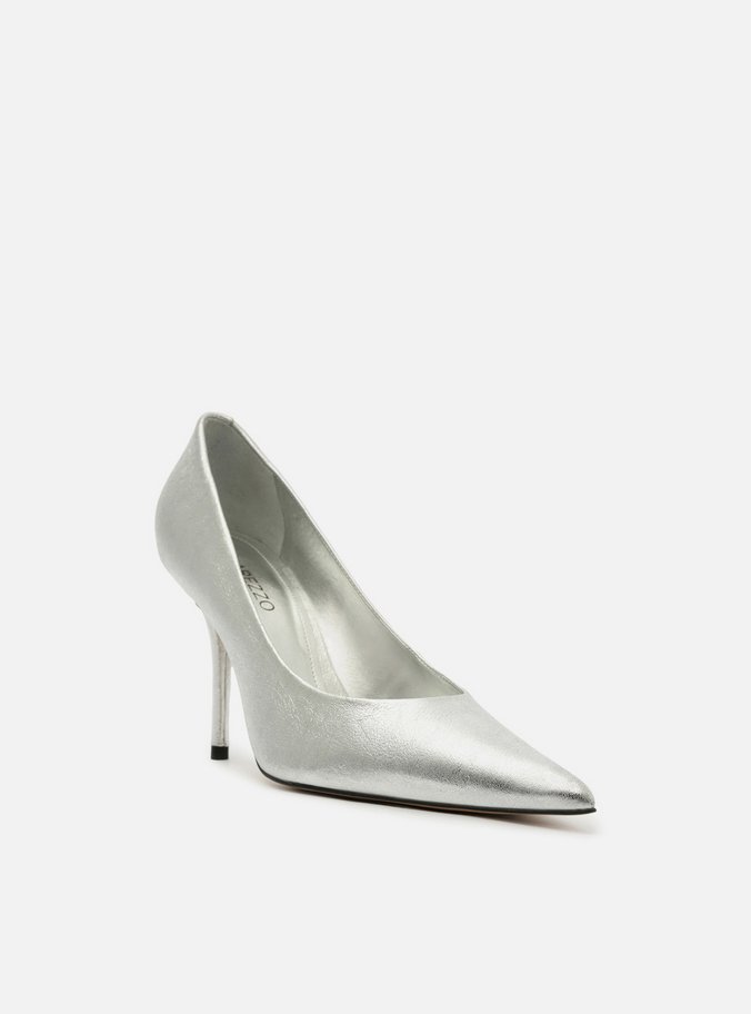 Scarpin Prata Glitter Salto Alto Fino Clássico