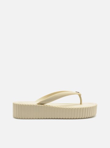 Sandália Branca Flatform Flip Flop Bali