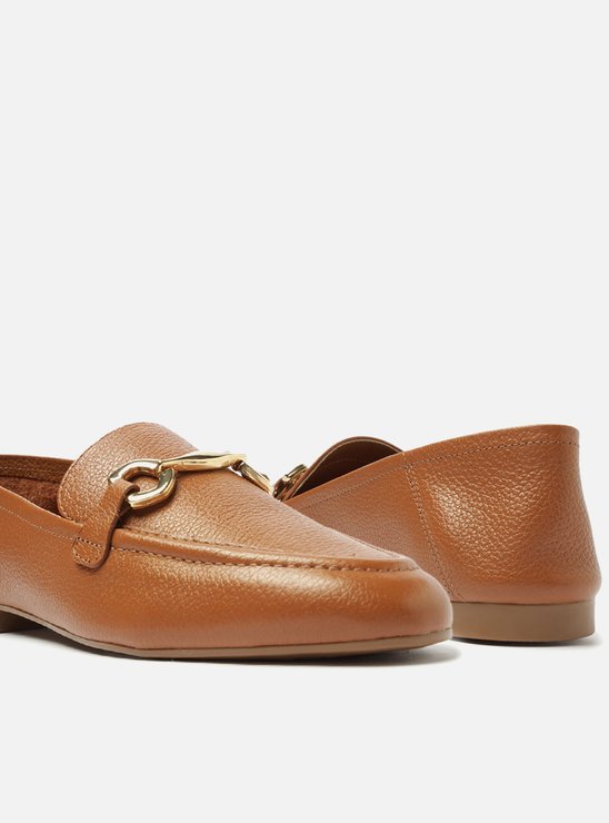 Mocassim Marrom Couro Bridão Light Avelã Luma