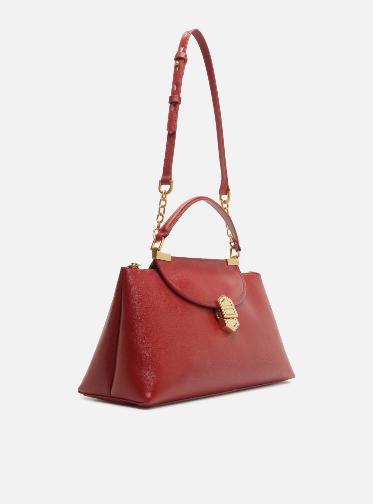 Bolsa Tote Vermelha Couro Média — foto 5
