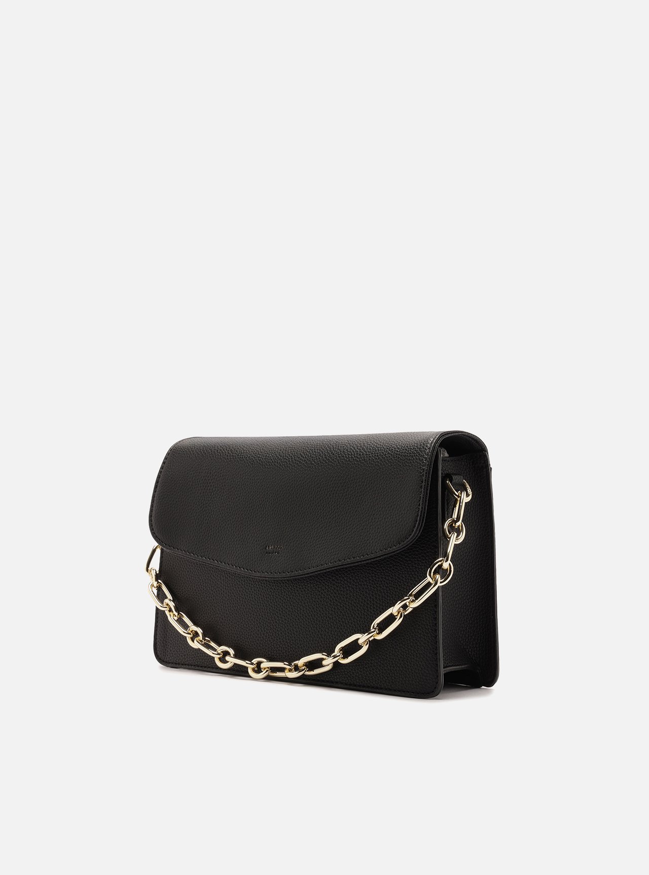 Bolsa Tiracolo Preta Média Alça Corrente — foto 2