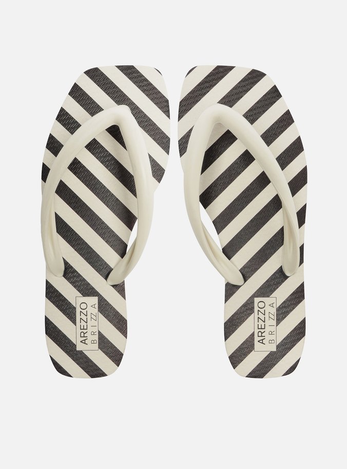 Chinelo Listras  Metal ZZ Bico Quadrado