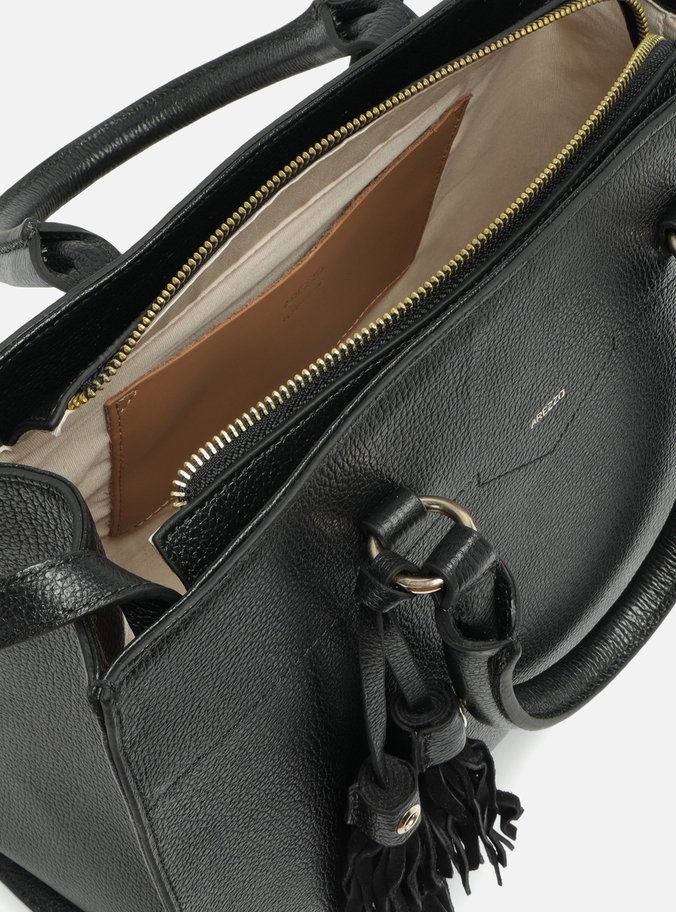 Bolsa Tote Preta Couro Grande Barbicacho