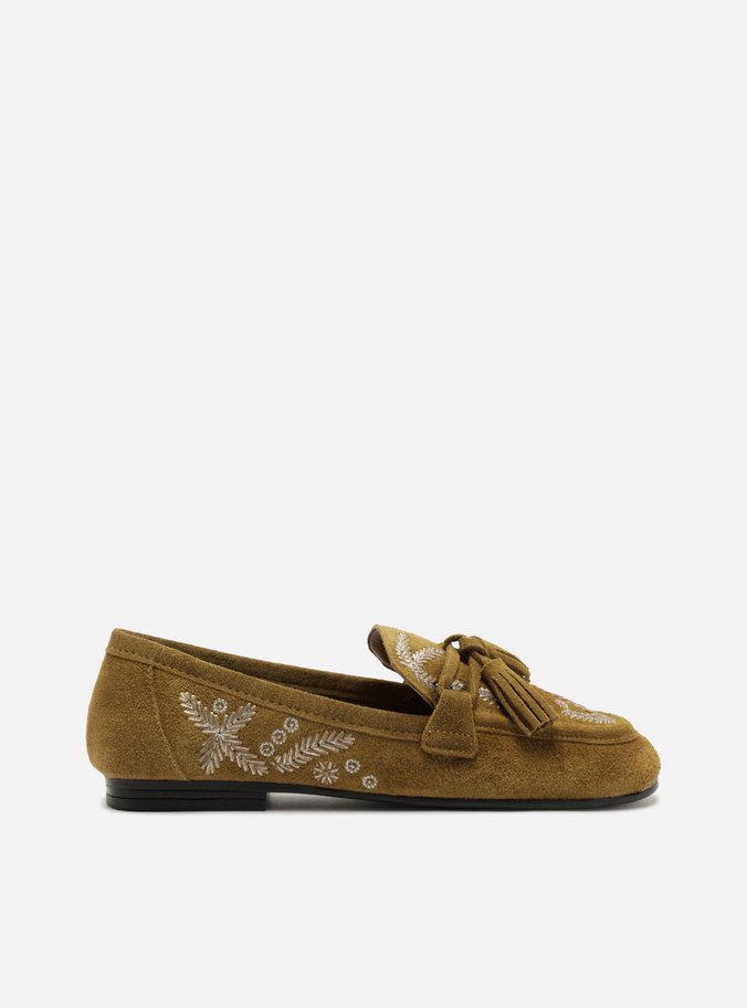 Mocassim Marrom Acamurçado Bordado