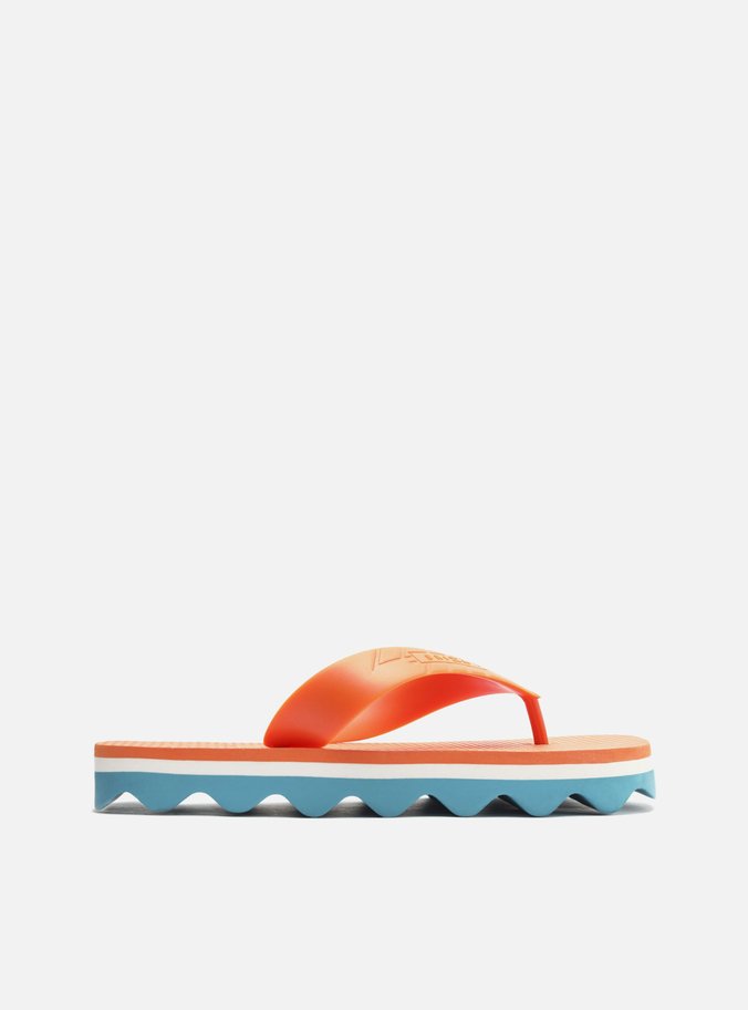 Chinelo de Dedo Laranja Flatform Multicolorido Brizza