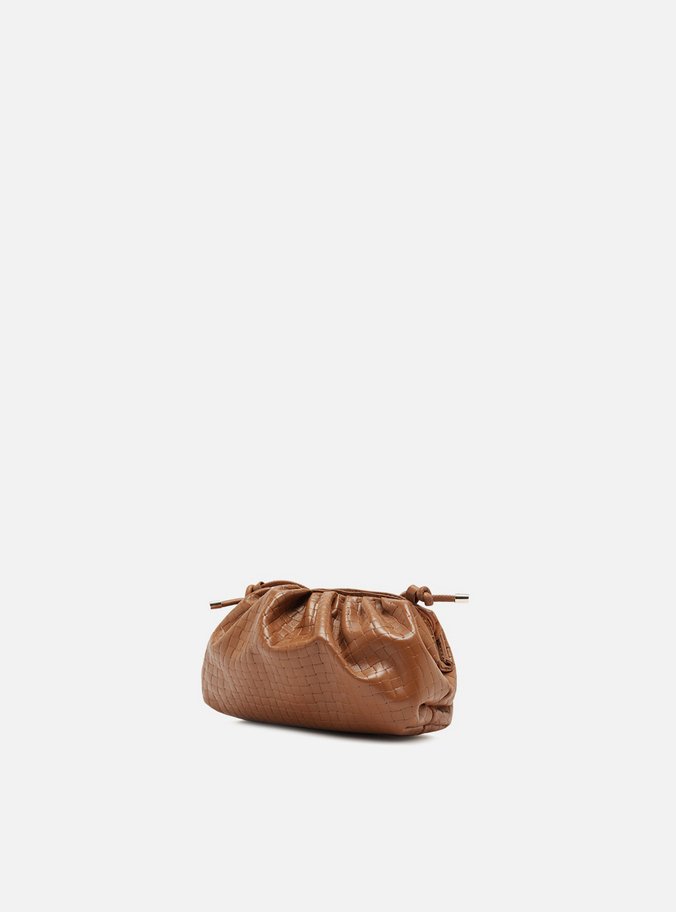 Bolsa Tiracolo Marrom Couro Tressê Pequena
