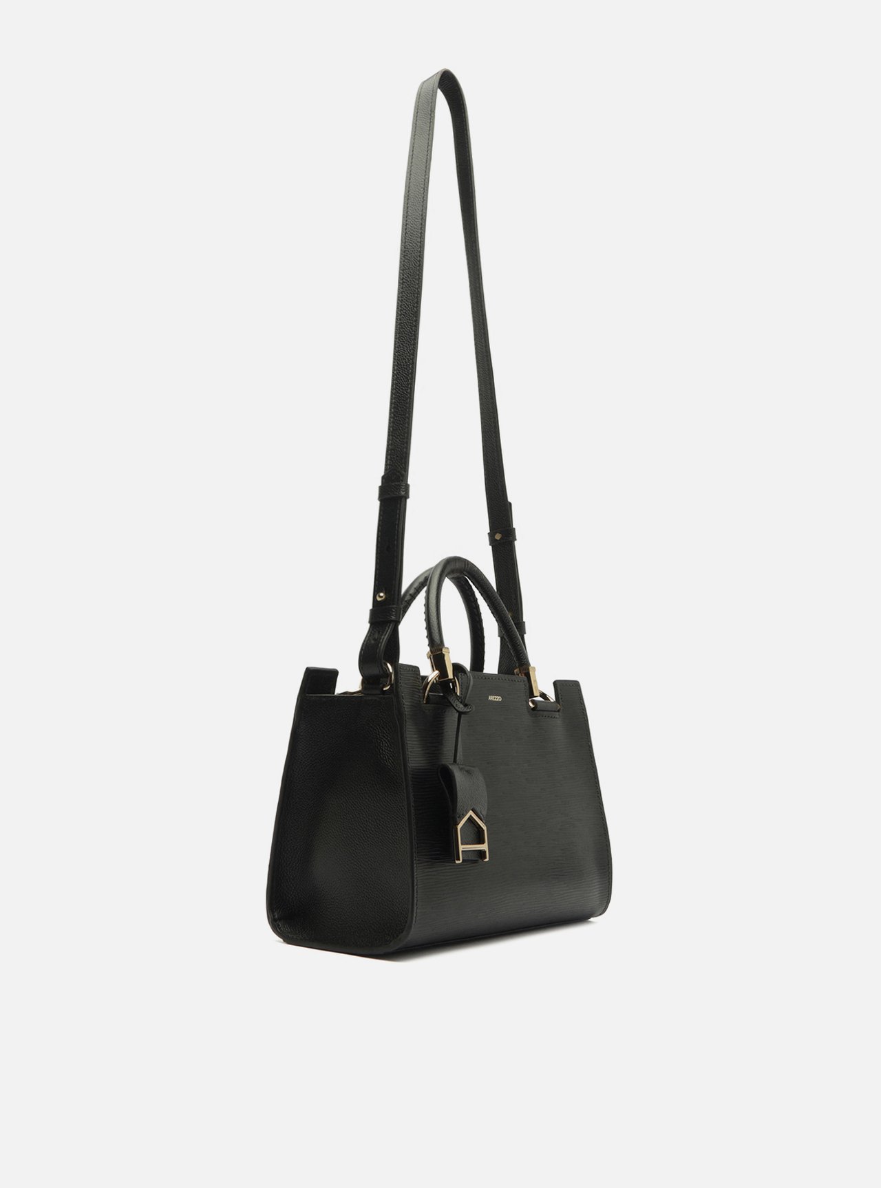 Bolsa Tote Preta Couro Abraccio Média — foto 5
