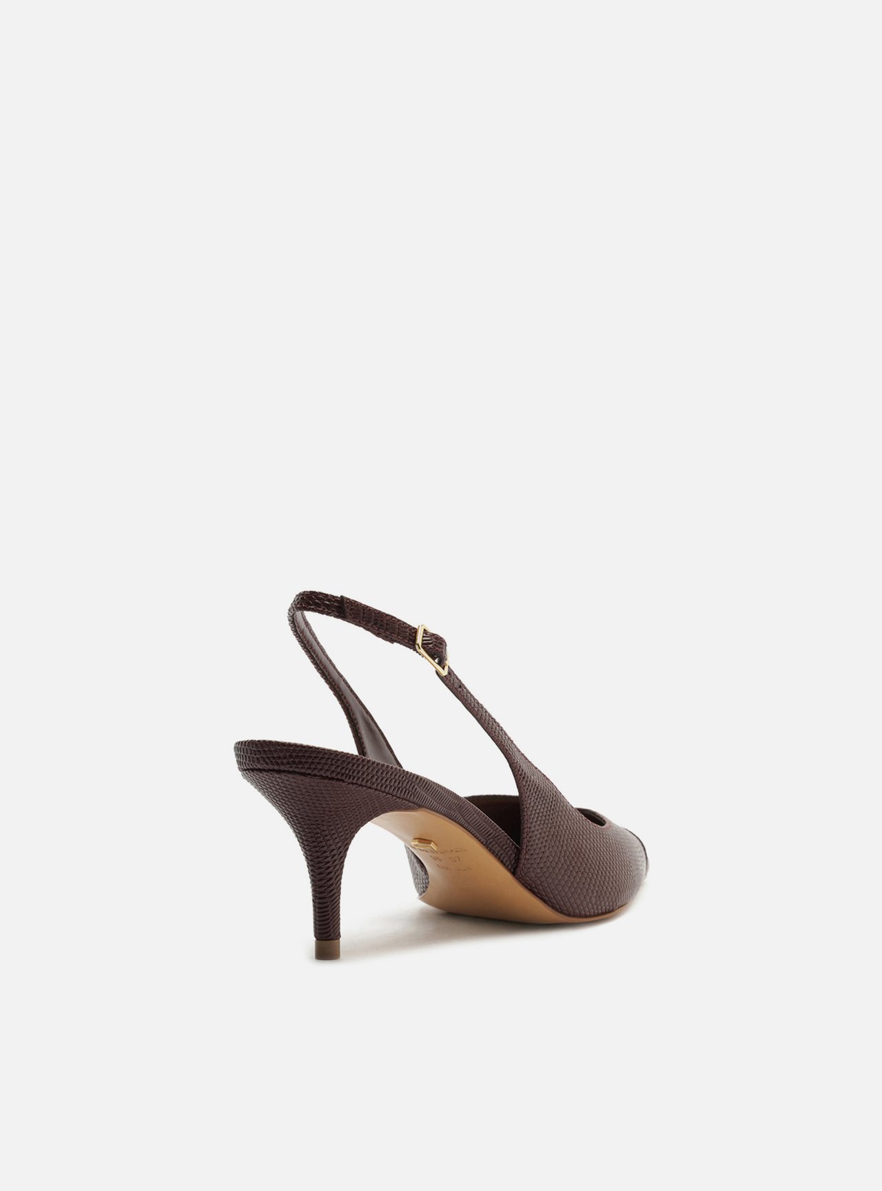 Scarpin Bordô Lizard Salto Kitten Slingback — foto 3