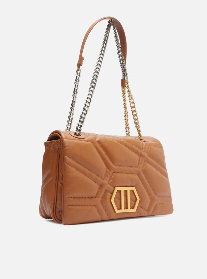 Bolsa Tiracolo Marrom Couro Emma Média Longa
