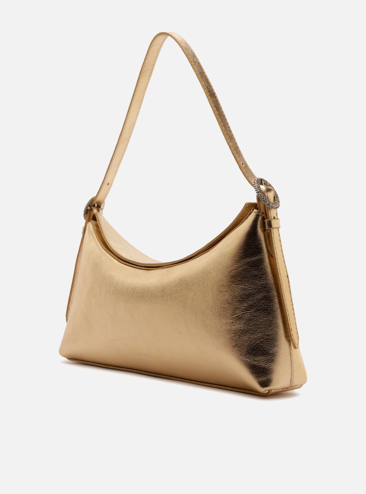 Bolsa Shoulder Dourada Couro Grande Básica — foto 2