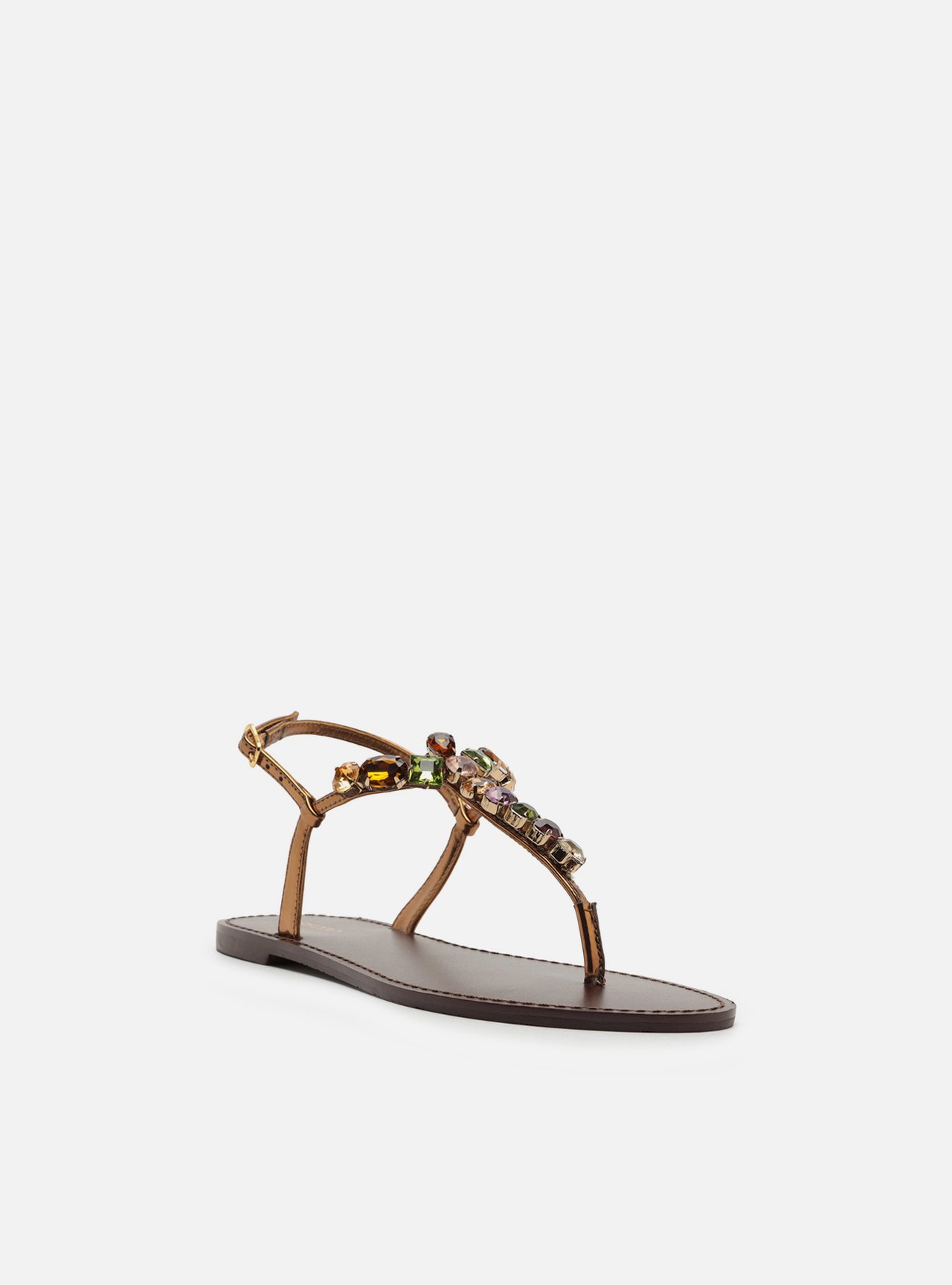 Sandália Rasteira Bronze Slim Pedrarias — foto 2