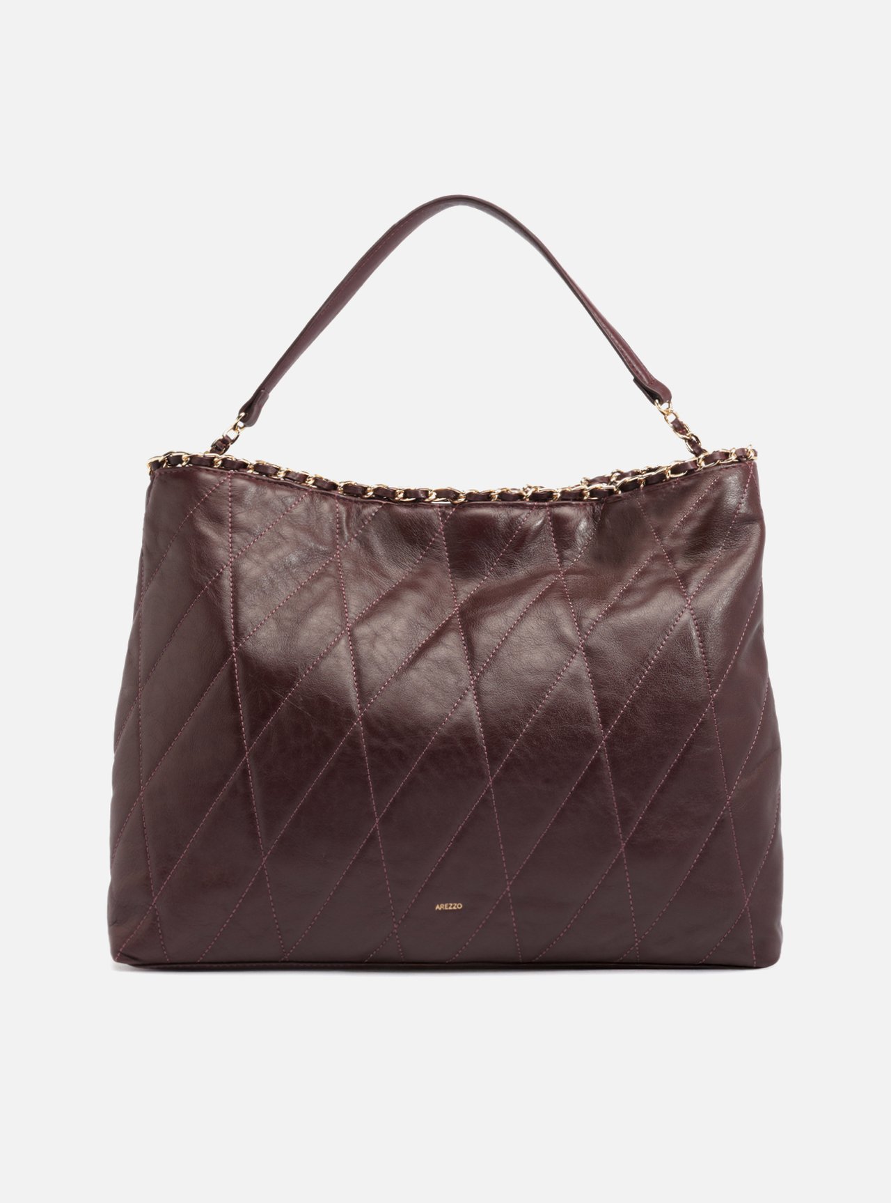 Bolsa Hobo Bordô Couro Grande Matelassê — foto 1