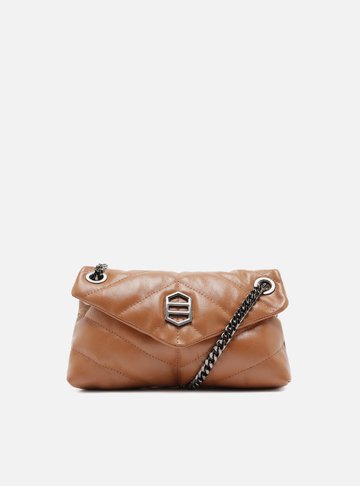 Bolsa Tiracolo Marrom Couro Matelassê Média
